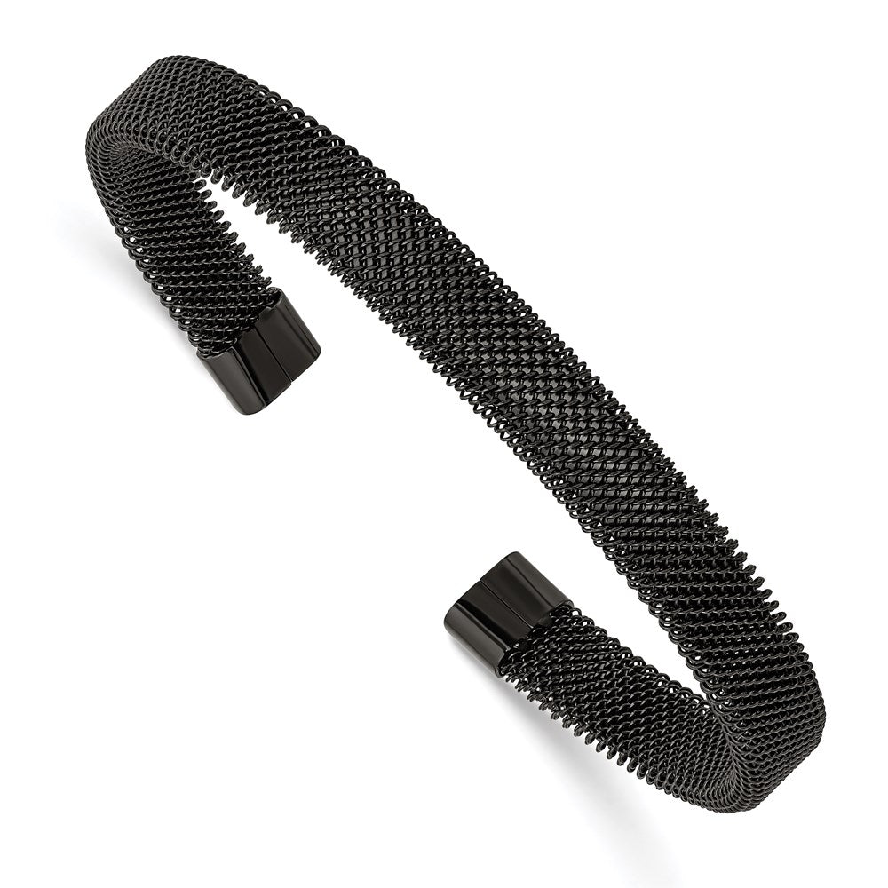 Chisel Brand Jewelry, Stainless Steel Black IP plated Mesh Cuff Bracelet
