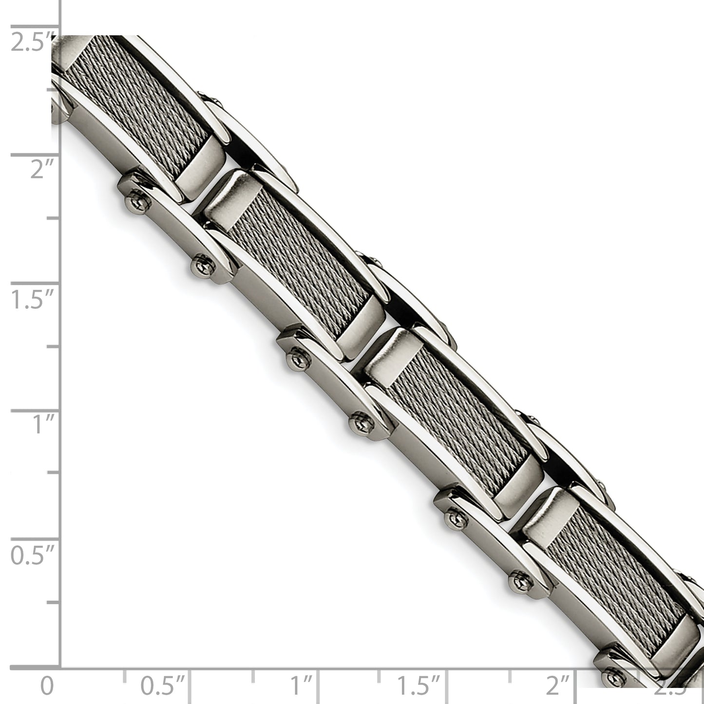 Chisel Brand Jewelry, Stainless Steel Wire Brushed & Polished 8.5in Men's Bracelet