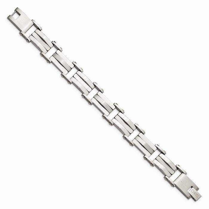 Chisel Brand Jewelry, Stainless Steel Brushed & Polished 8.5in Men's Bracelet