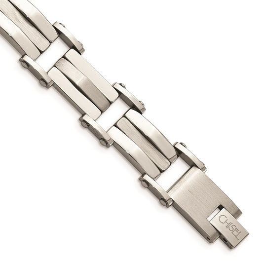 Chisel Brand Jewelry, Stainless Steel Brushed & Polished 8.5in Men's Bracelet