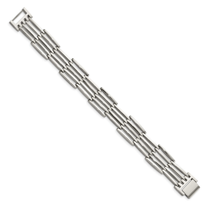 Chisel Brand Jewelry, Stainless Steel Polished 8.5in Men's Bracelet