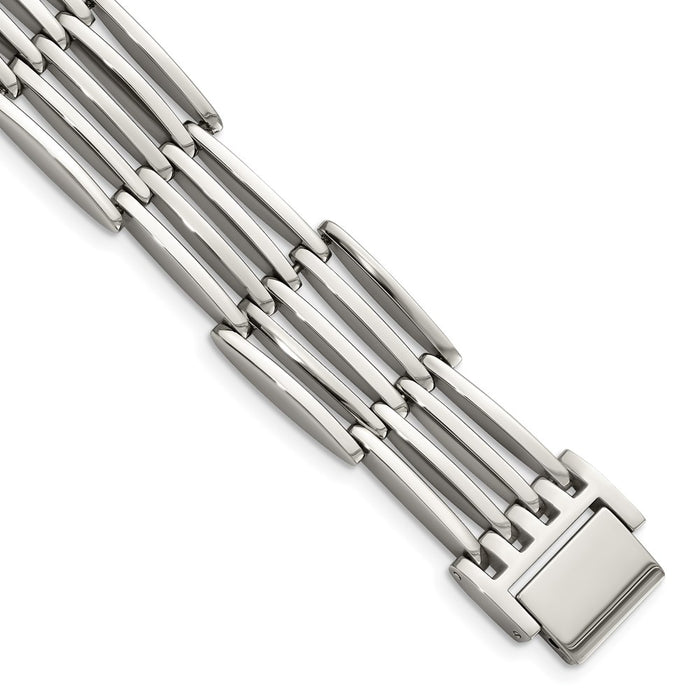 Chisel Brand Jewelry, Stainless Steel Polished 8.5in Men's Bracelet