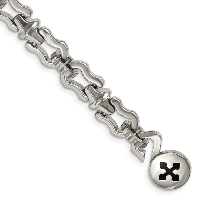 Chisel Brand Jewelry, Stainless Steel Polished Magnetic Clasp 8.5in Men's Bracelet