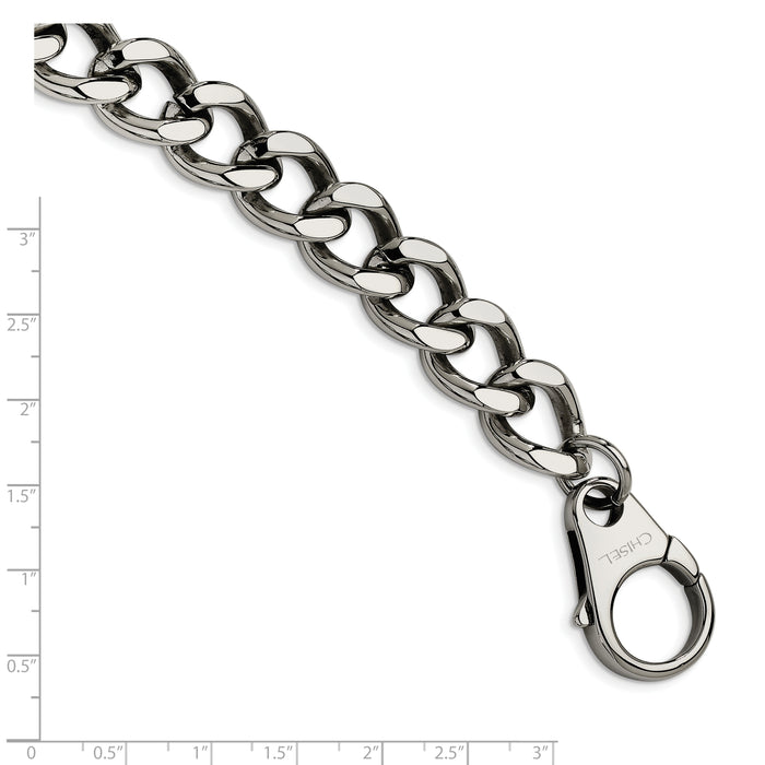 Chisel Brand Jewelry, Stainless Steel Polished Large Link 8.5in Men's Bracelet