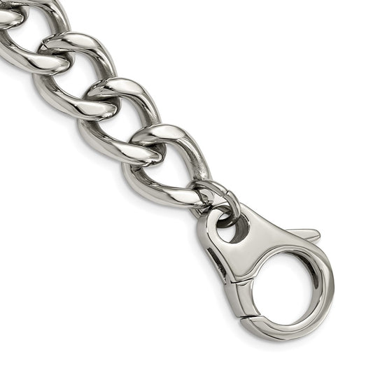 Chisel Brand Jewelry, Stainless Steel Polished Large Link 8.5in Men's Bracelet