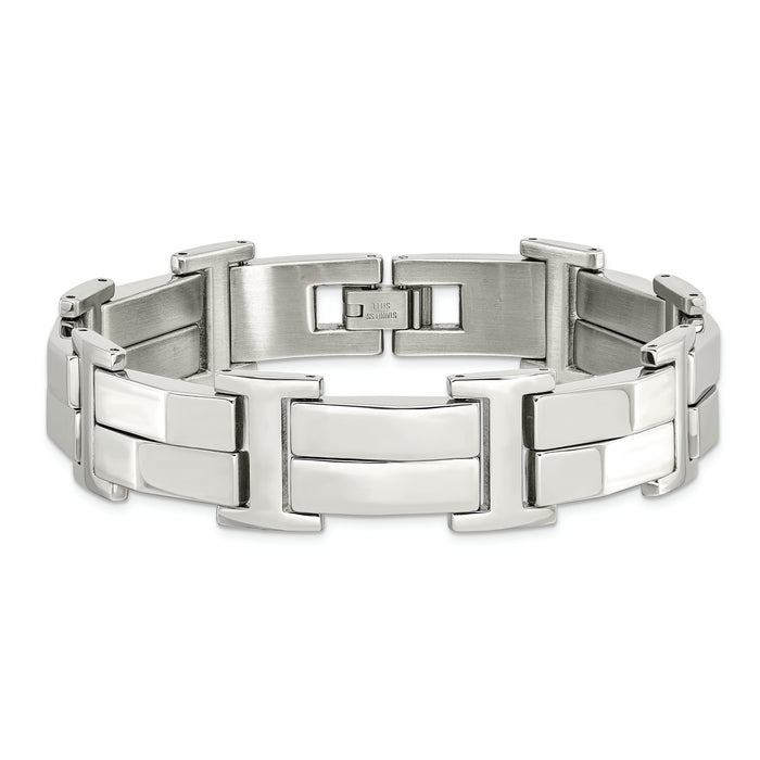 Chisel Brand Jewelry, Stainless Steel Polished 8.5 in Men's Bracelet