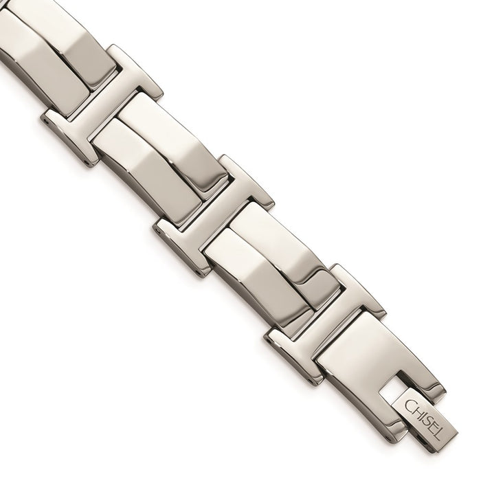 Chisel Brand Jewelry, Stainless Steel Polished 8.5 in Men's Bracelet