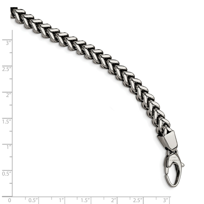 Chisel Brand Jewelry, Stainless Steel Franco Link 9in Men's Bracelet