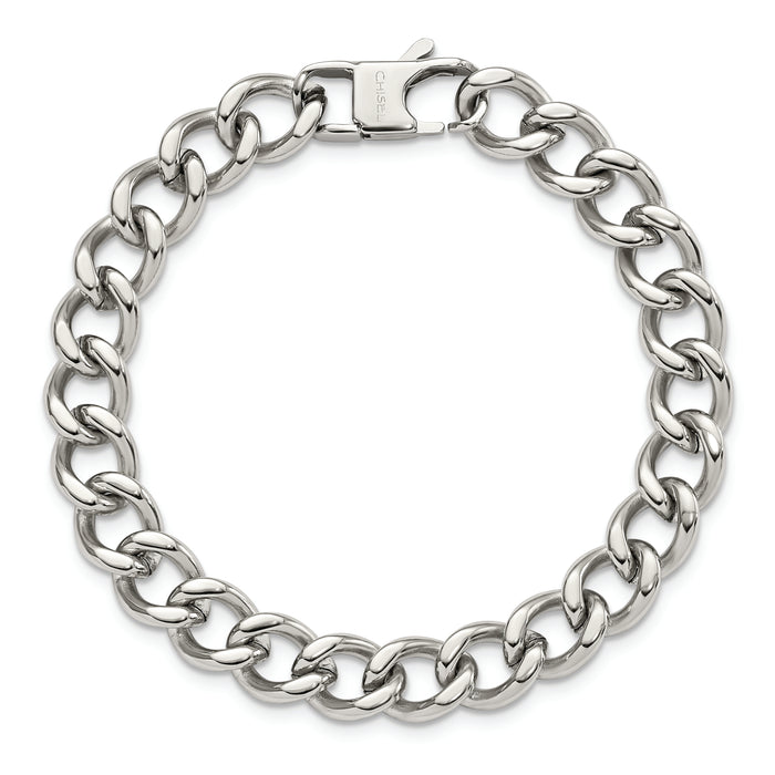 Chisel Brand Jewelry, Stainless Steel Polished 8.5in Men's Bracelet