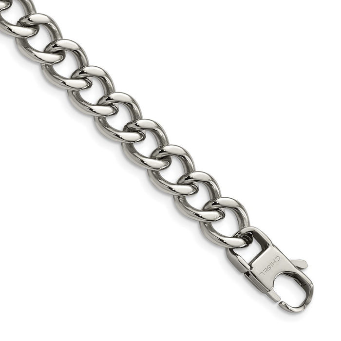 Chisel Brand Jewelry, Stainless Steel Polished 8.5in Men's Bracelet