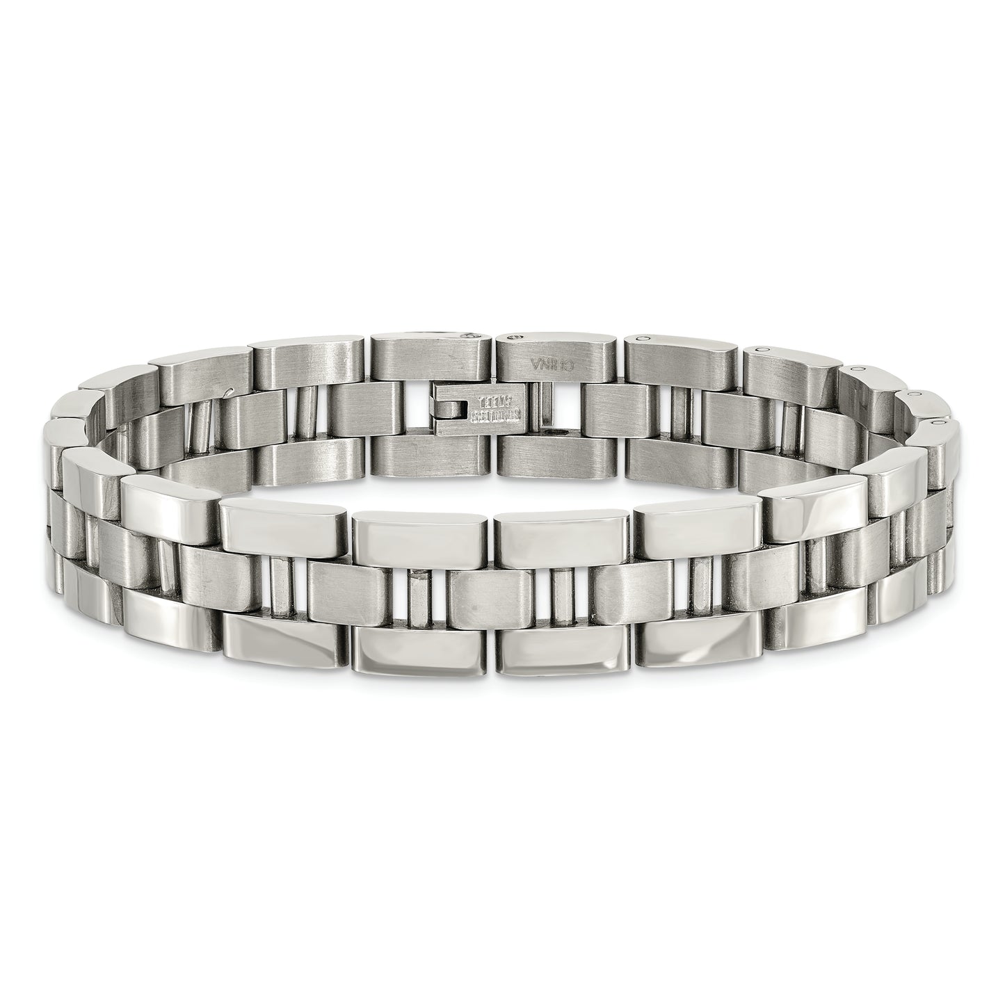 Chisel Brand Jewelry, Stainless Steel Brushed and Polished 8.25in Men's Bracelet