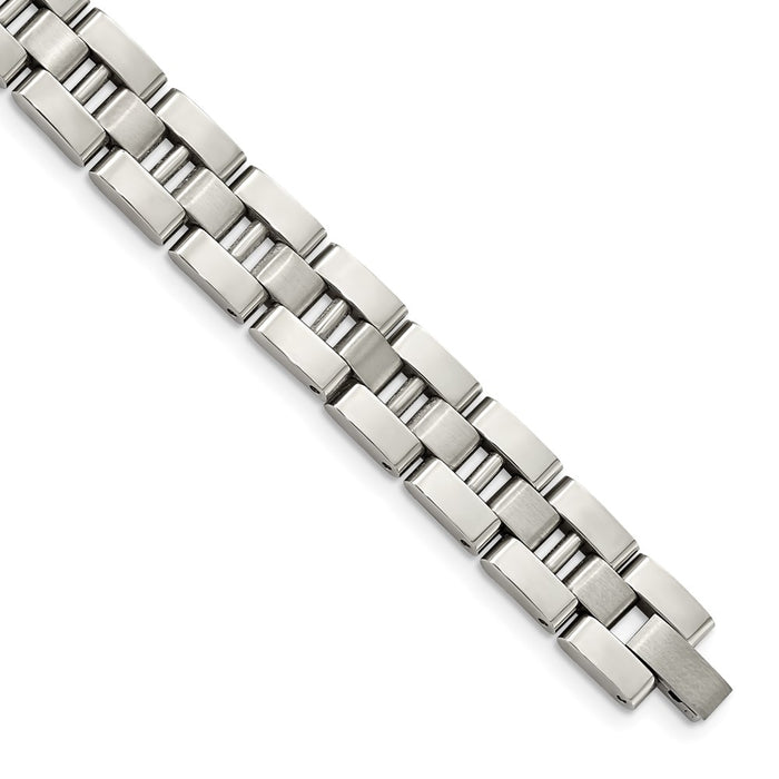 Chisel Brand Jewelry, Stainless Steel Brushed and Polished 8.25in Men's Bracelet