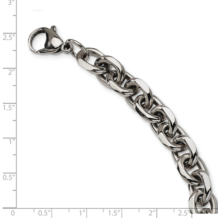 Chisel Brand Jewelry, Stainless Steel Polished 9in Men's Bracelet