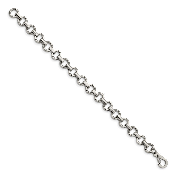 Chisel Brand Jewelry, Stainless Steel Polished Links 8.25in Men's Bracelet