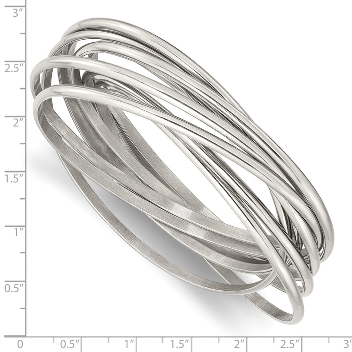 Chisel Brand Jewelry, Stainless Steel Intertwined Bangle Bracelet