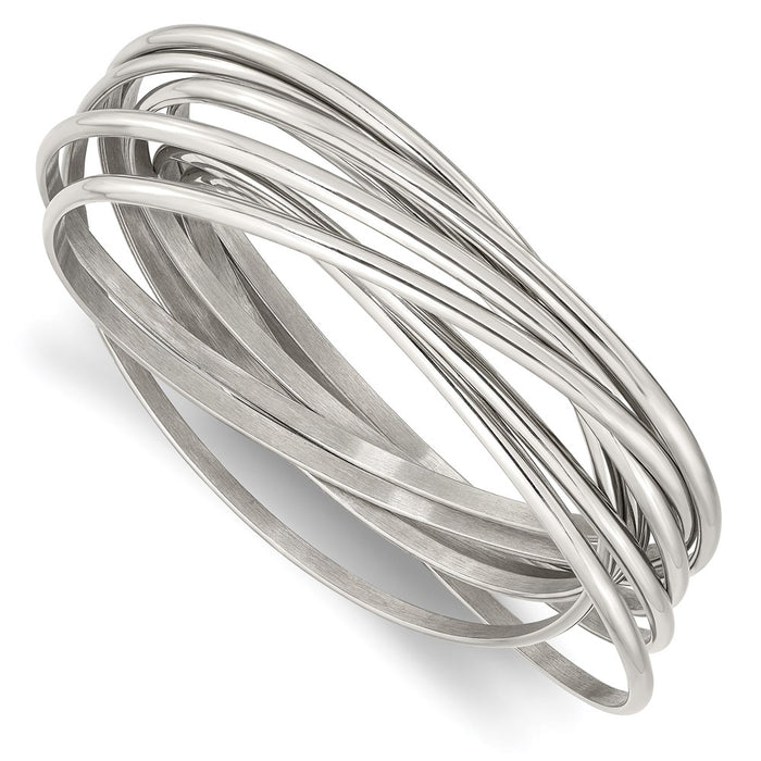 Chisel Brand Jewelry, Stainless Steel Intertwined Bangle Bracelet