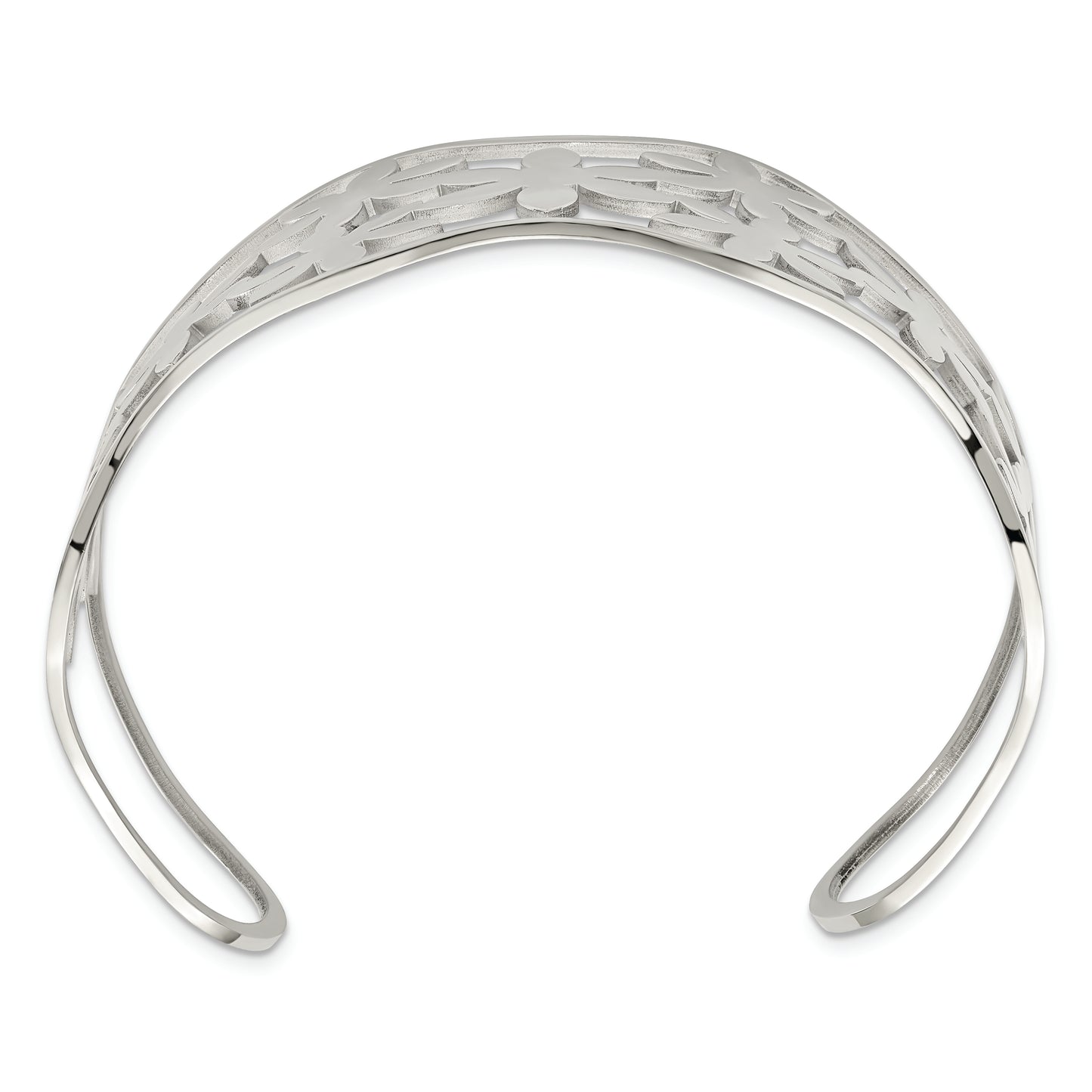 Chisel Brand Jewelry, Stainless Steel Flowers Cuff Bangle