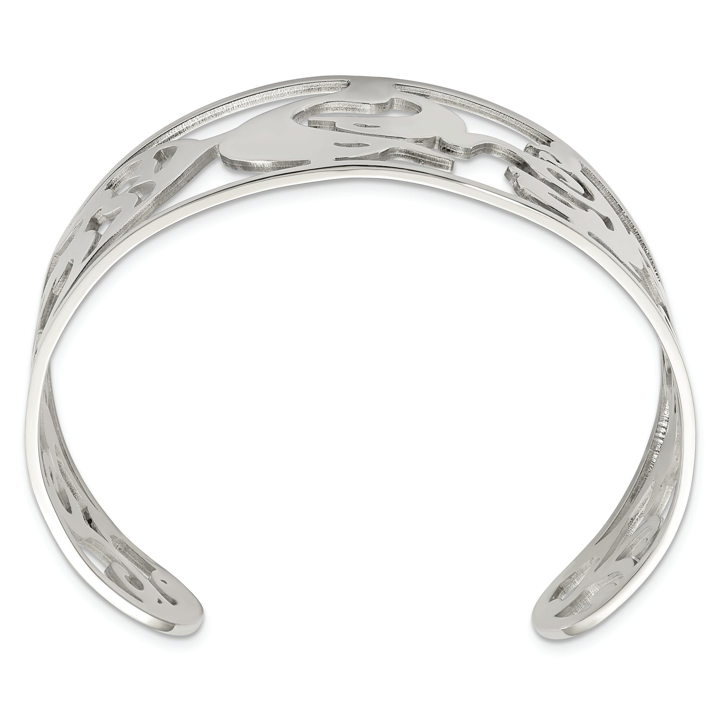 Chisel Brand Jewelry, Stainless Steel Dolphins Cuff Bangle