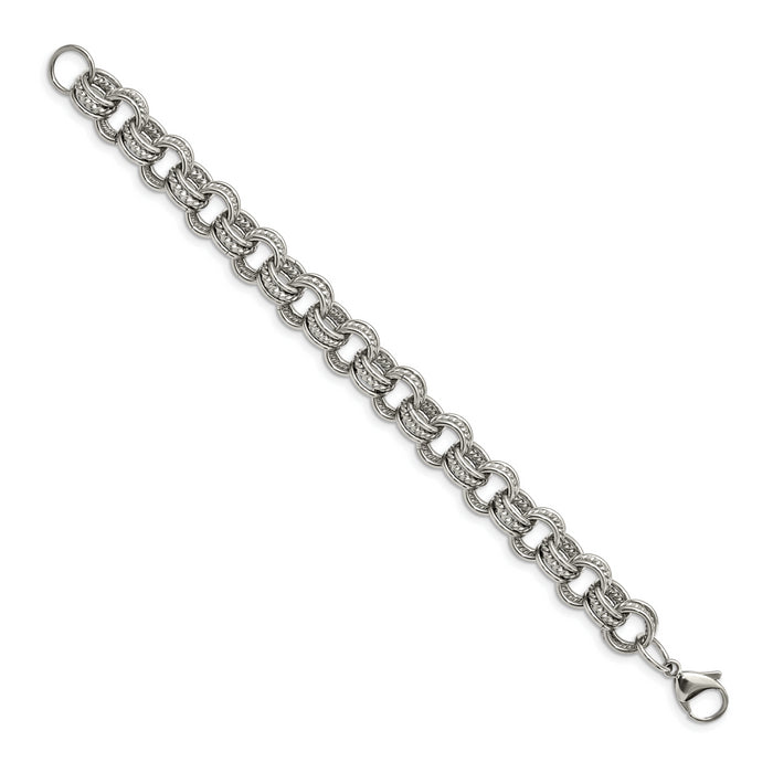 Chisel Brand Jewelry, Stainless Steel Multiple Links 7.75in Bracelet