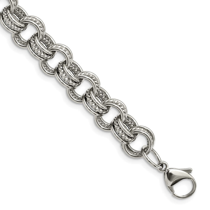 Chisel Brand Jewelry, Stainless Steel Multiple Links 7.75in Bracelet