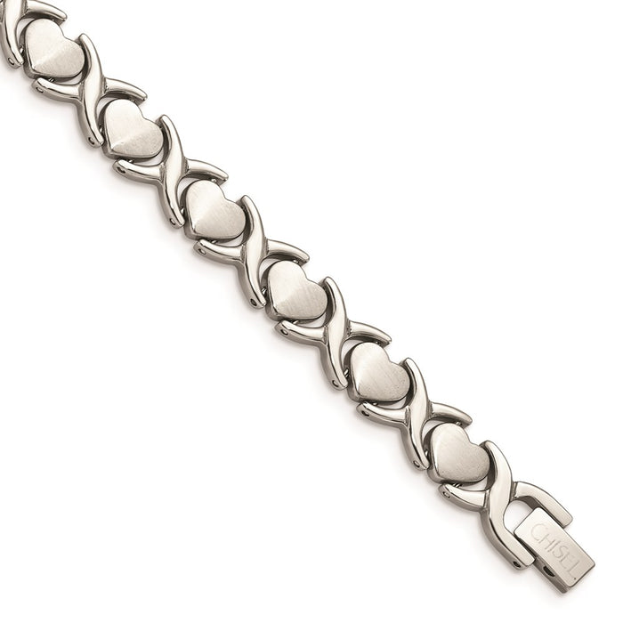 Chisel Brand Jewelry, Stainless Steel Stampato 7.5in Bracelet