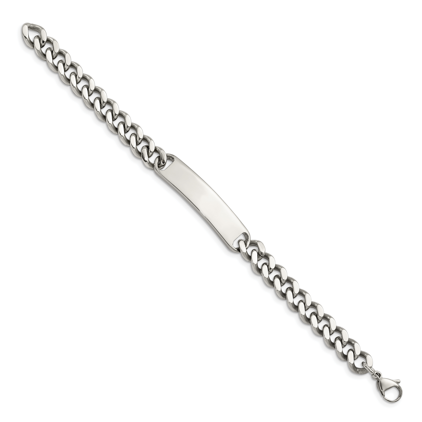 Chisel Brand Jewelry, Stainless Steel ID Plate 8.5in Polished Bracelet