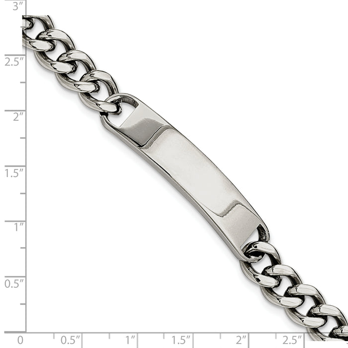 Chisel Brand Jewelry, Stainless Steel ID Plate 8.5in Polished Bracelet
