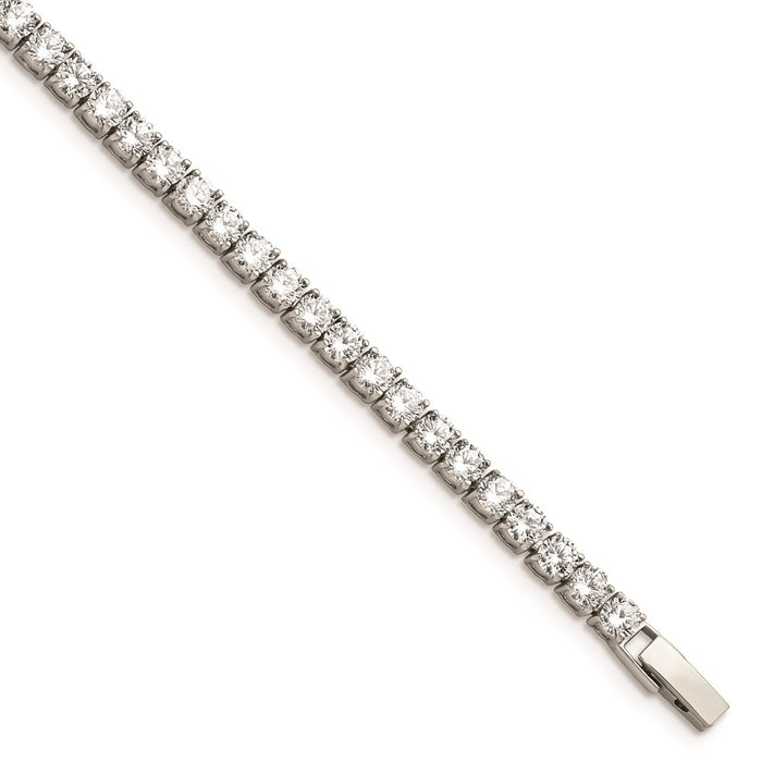 Chisel Brand Jewelry, Stainless Steel CZ 7.5in Bracelet