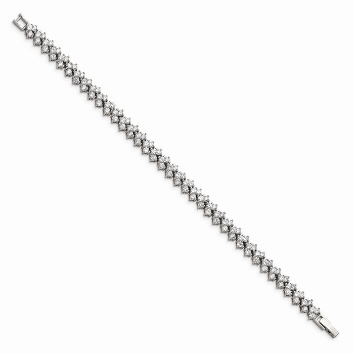Chisel Brand Jewelry, Stainless Steel Fancy CZ 7.5in Bracelet