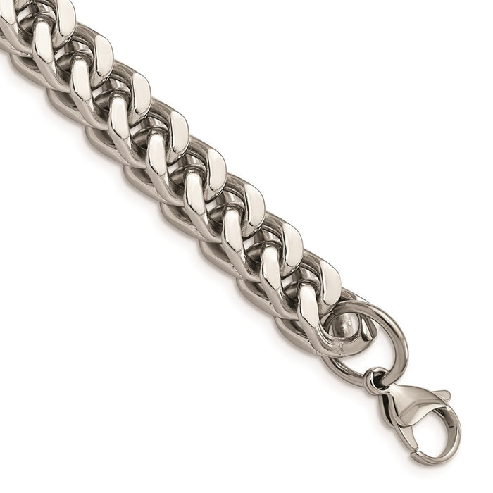 Chisel Brand Jewelry, Stainless Steel Heavy Wheat 9.5in Men's Bracelet