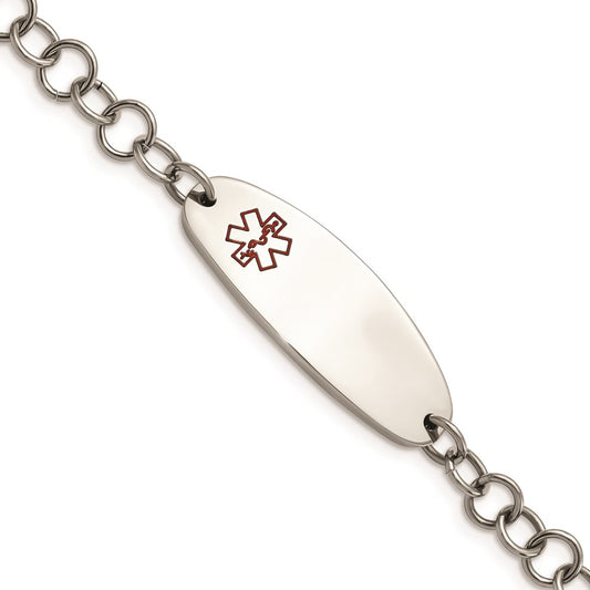 Chisel Brand Jewelry, Stainless Steel Medical Jewelry 7.25in Bracelet