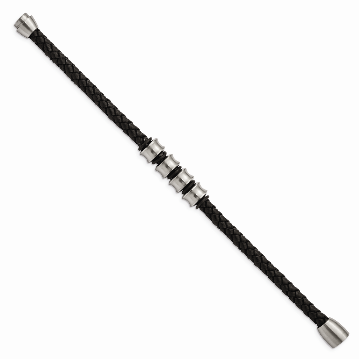 Chisel Brand Jewelry, Stainless Steel Leather 8.5in Bracelet