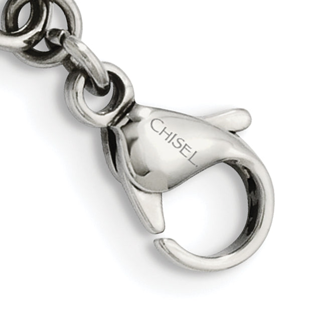 Chisel Brand Jewelry, Stainless Steel Antiqued Pirates with Hat 8.5in Men's Bracelet