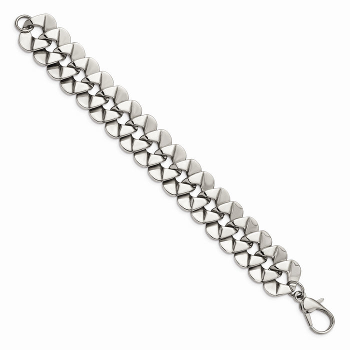 Chisel Brand Jewelry, Stainless Steel Polished Fancy 8.5in Men's Bracelet