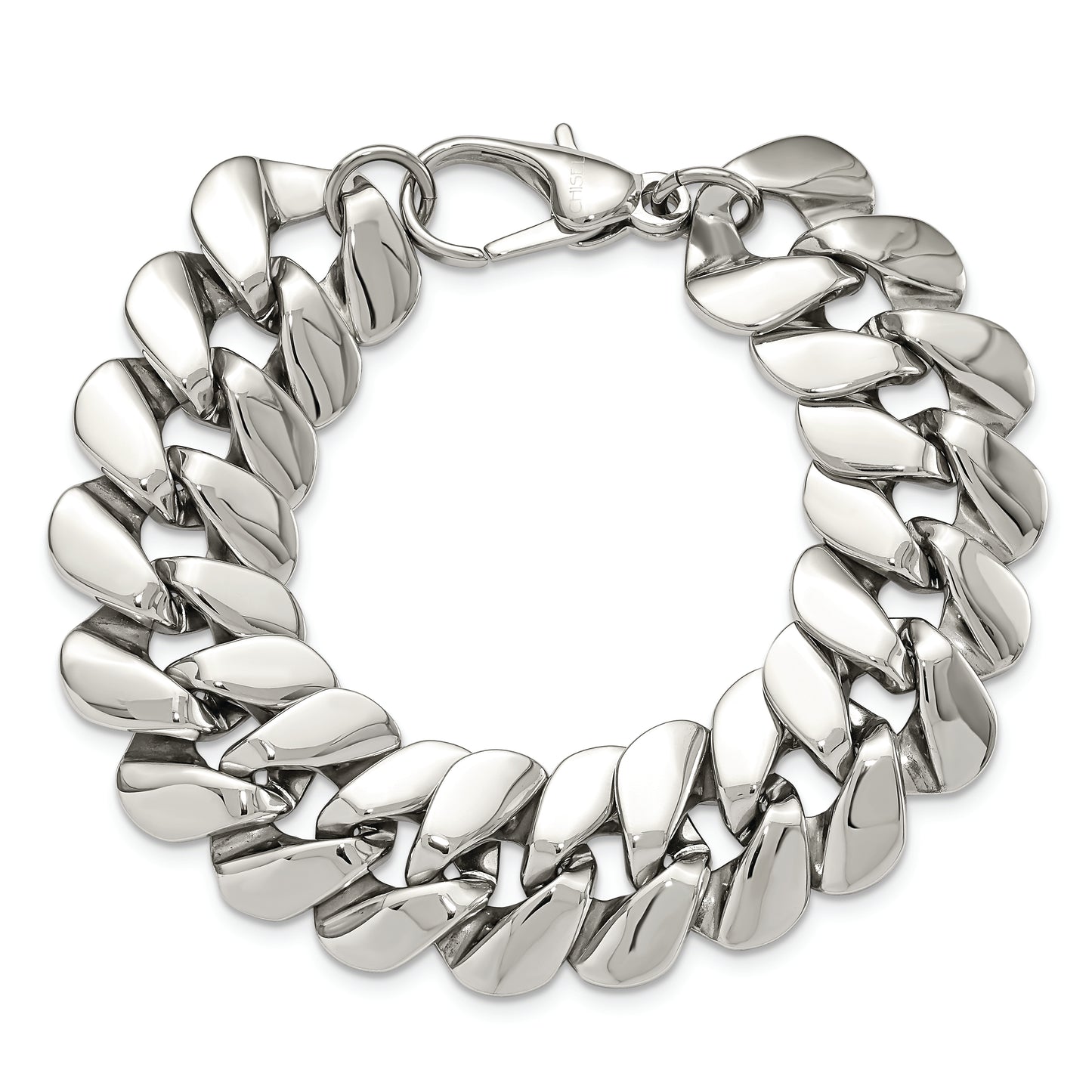 Chisel Brand Jewelry, Stainless Steel Polished Fancy 8.5in Men's Bracelet