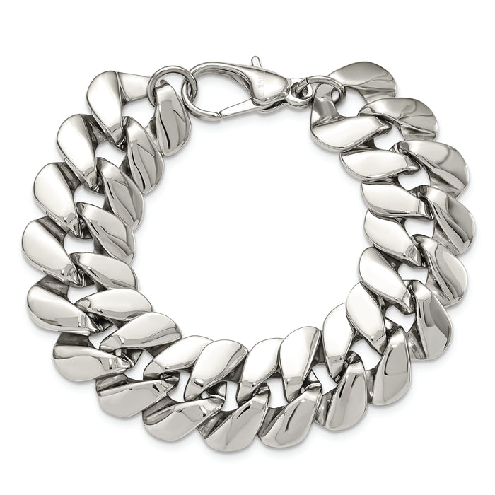 Chisel Brand Jewelry, Stainless Steel Polished Fancy 8.5in Men's Bracelet