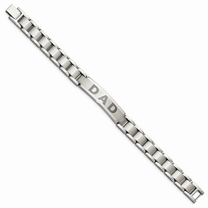 Chisel Brand Jewelry, Stainless Steel Brushed & Polished Dad Men's Bracelet