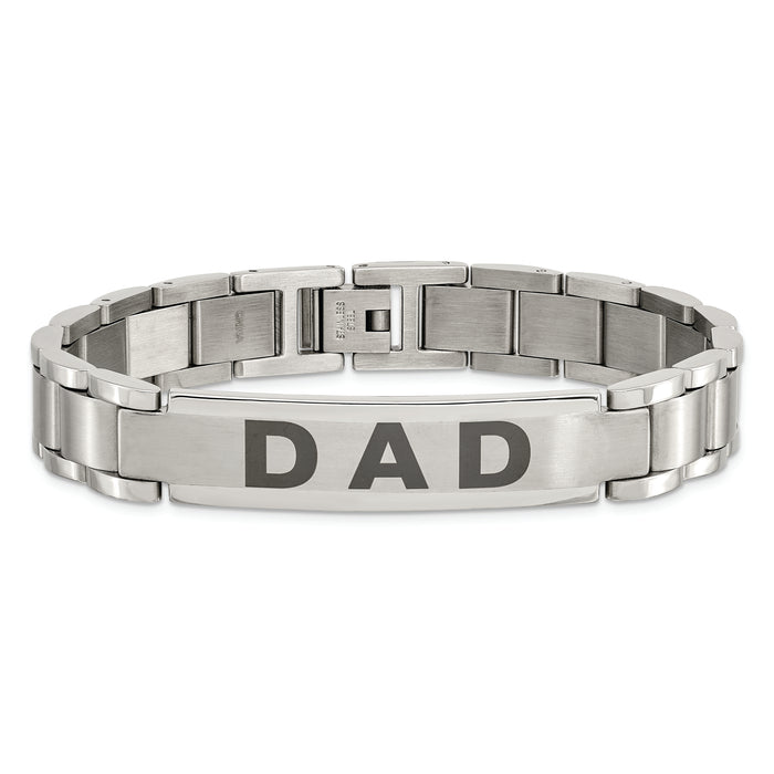 Chisel Brand Jewelry, Stainless Steel Brushed & Polished Dad Men's Bracelet