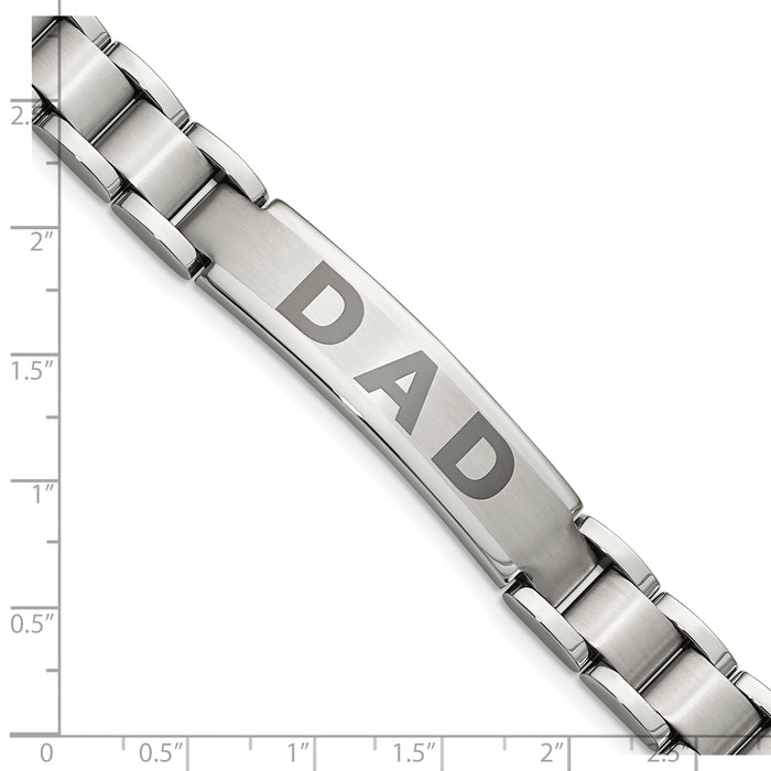 Chisel Brand Jewelry, Stainless Steel Brushed & Polished Dad Men's Bracelet