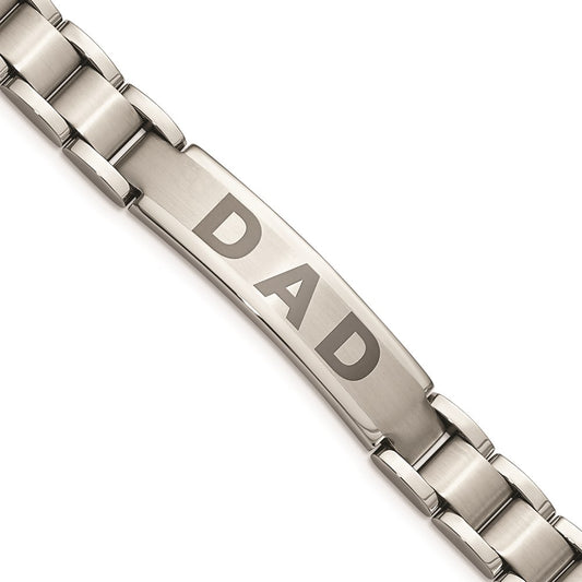 Chisel Brand Jewelry, Stainless Steel Brushed & Polished Dad Men's Bracelet