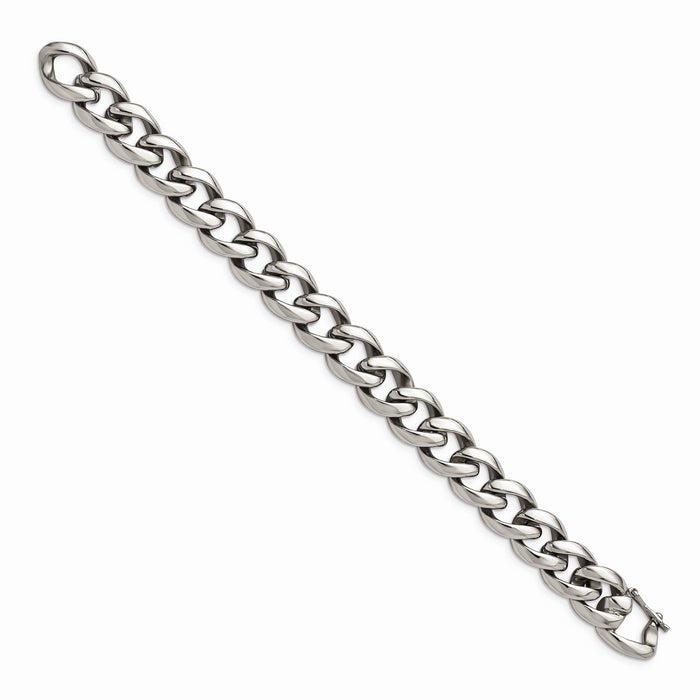 Chisel Brand Jewelry, Stainless Steel Polished Link 8.25in Men's Bracelet
