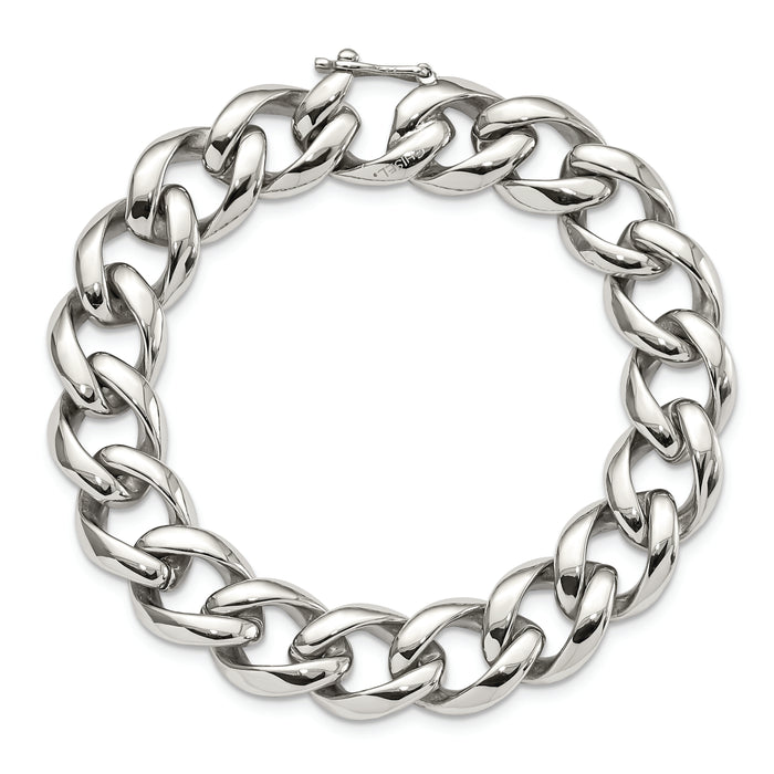 Chisel Brand Jewelry, Stainless Steel Polished Link 8.25in Men's Bracelet