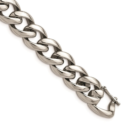 Chisel Brand Jewelry, Stainless Steel Polished Link 8.25in Men's Bracelet
