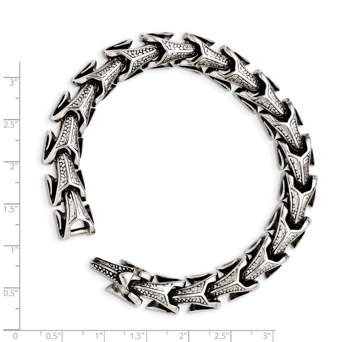 Chisel Brand Jewelry, Stainless Steel Antiqued Men's Bracelet