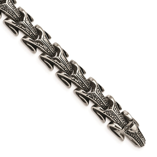 Chisel Brand Jewelry, Stainless Steel Antiqued Men's Bracelet