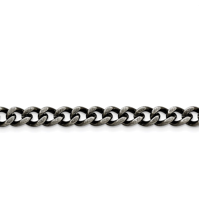 Chisel Brand Jewelry, Stainless Steel 7.50mm Oxidized Curb Chain