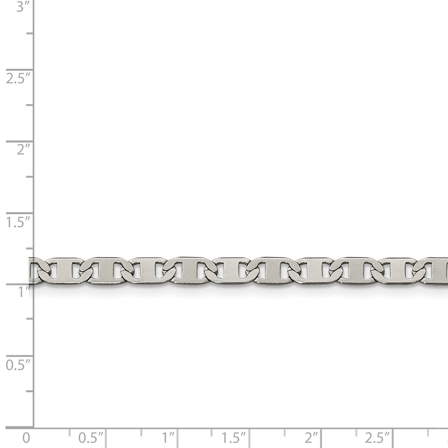 Chisel Brand Jewelry, Stainless Steel Nautical Polished 5.00mm Anchor Chain
