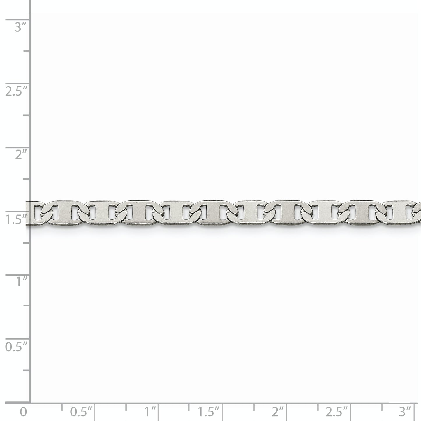 Chisel Brand Jewelry, Stainless Steel Nautical Polished 5.00mm Anchor Chain