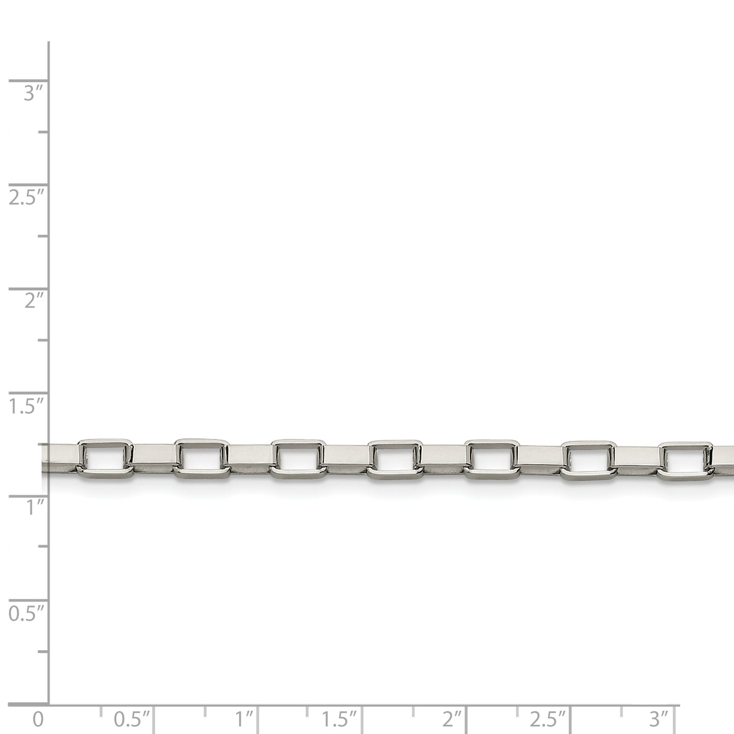 Chisel Brand Jewelry, Stainless Steel 4.8mm 8in Square Link Chain