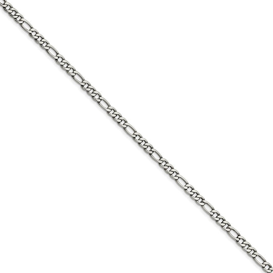 Chisel Brand Jewelry, Stainless Steel 5.30mm 7in Figaro Chain